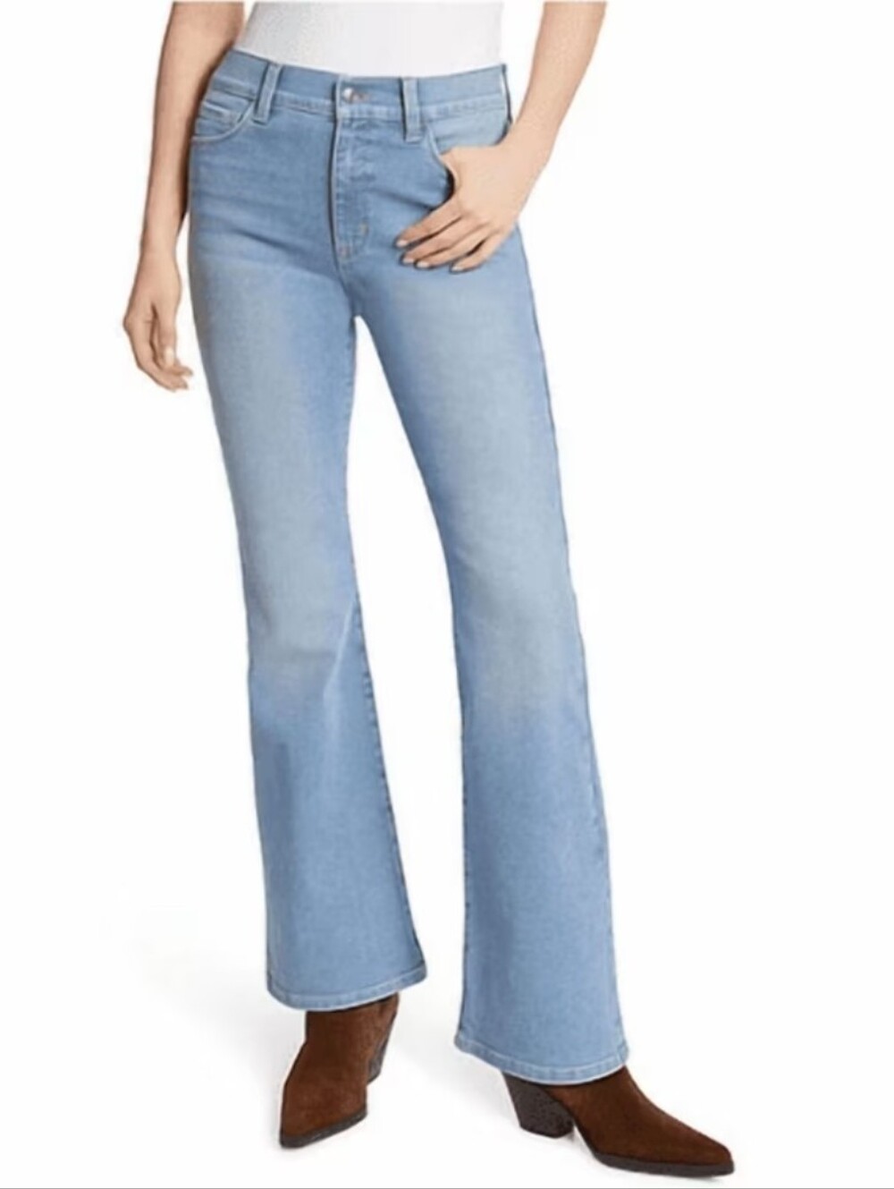 0421 Jessica Simpson Light Blue High-Rise Flared Jeans